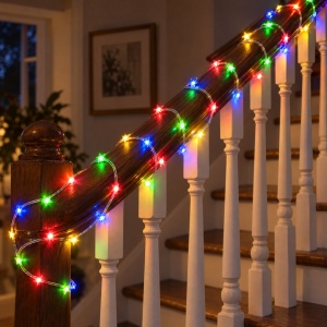 Instalație LED Tip liniar din sarma siliconata, 50 m, 400 LED multicolor - Img 5