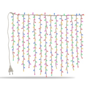 Instalație LED tip ploaie, 240 LED multicolore, 6 m, fir alb , interconectabilă - Img 4
