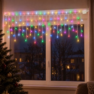 Instalatie LED Tip Turturi, 4 M, 120 LED-uri, Multicolor, Interconectabila, Pentru Interior/Exterior - Img 6