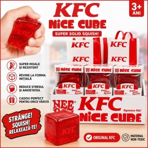 Jucărie Antistres NeeDoh Nice Cube Roșu – Cub Squishy Super Moale pentru Relaxare și Reducerea Stresului - Img 2