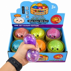 Jucărie Antistres Squishy Dumpling cu Gel și Sclipici, 8,5 cm, Model Aleatoriu - Img 4