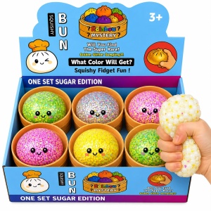 Jucărie Antistres Squishy Dumpling cu Inimioare și Bile din Gel, 8,5 cm, Model Aleatoriu - Img 3