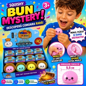 Jucărie Antistres Squishy Dumpling cu Spumă, Moale și Catifelată, 5,5 cm, Model Aleatoriu
