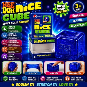 Jucarie antistres Squishy Ice Cube, model cub de gheata albastru - Img 2