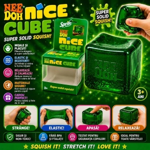 Jucarie antistres Squishy Ice Cube, model cub de gheata verde - Img 2