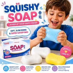 Jucărie Antistres Squishy în Formă de Săpun, din Spumă Moale, Model și Culoare Aleatorie, 3+ Ani - Img 6