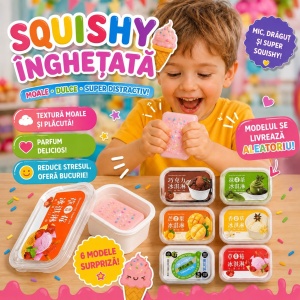 Jucărie Antistres Squishy Înghețată Ice Cream Cake 9 x 6 cm, Model Aleatoriu