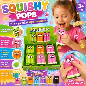 Jucărie Antistres Squishy Înghețată Pisică, 13cm Model Aleatoriu, Spumă Moale, Super Drăguță - Img 3