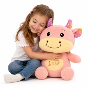 Jucarie de plus vacuta roz 45 cm – plus moale, design adorabil - Img 2