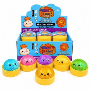 Jucărie Squishy Dumpling cu Bile din Gel și Sclipici 8,5 cm – Antistres Moale