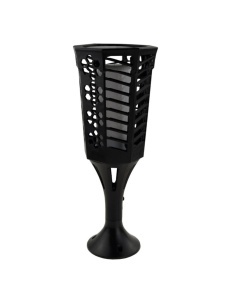 Lampă solară decorativă tip torță LED, set 2 bucăți, plastic, negru - Img 4
