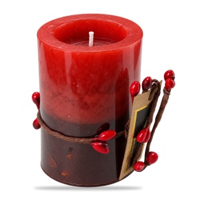 Lumânare parfumată decorativă de Crăciun din ceară roșie, cu fitil de bumbac, 8,5 × 5,5 cm - Img 2