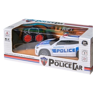 Masina politie telecomandata RC alb albastru 1:24 cu lumini si telecomanda 27.5cm - Img 2