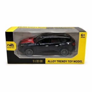 Masinuta metalica SUV negru cu detalii rosii, usi deschise, model modern 15 cm - Img 2