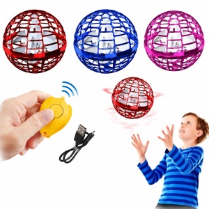 Minge zburatoare cu senzori si lumini LED, jucarie interactiva, mov - Img 6