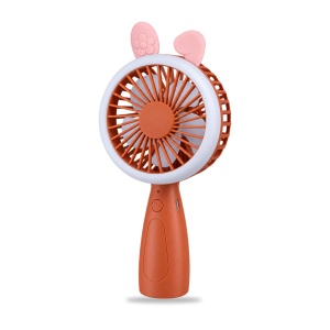 Mini ventilator de mână cu urechi de iepuraș, maro, 3 trepte de viteză - Img 3