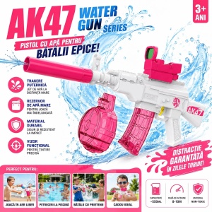 Pistol cu Apă AK47 pentru Copii 3+, Rezervor Mare 550 ml, Rază 8-10 m, Model Aleatoriu - Img 2