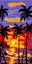 Prosop de Plajă Tropical Sunset 90x170 cm – Microfibră Premium, Design Palmieri - Img 2
