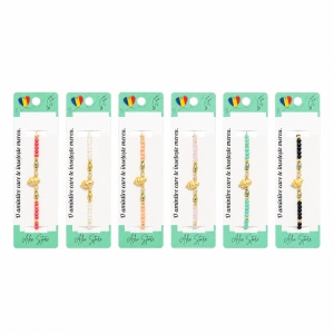 Set 12 Brățări cu Pandantiv Scoică, Reglabile, Multicolore, cu Mărgele Decorative și Accente Aurii