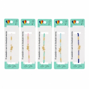 Set 12 Brățări Reglabile cu Pandantiv Steluțe – Brățări de Mână Elegante cu Mărgele Colorate