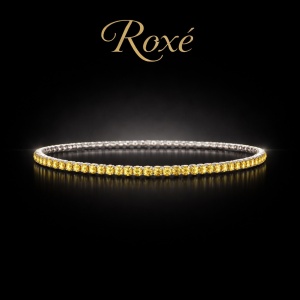 Set 12 bratari ROXE argintii elastice cu pietre galbene stralucitoare