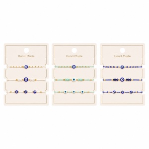 Set 12 Brățări Trio cu Ochi Protectori – 16 cm, Reglabile, Culori Diferite