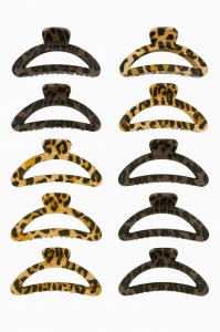 Set 12 Cleme Par 9cm Imprimeu Leopard , Accesorii Fashion Animal Print