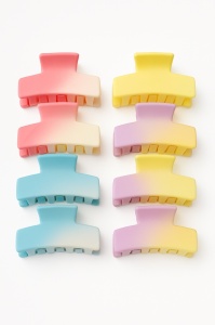 Set 12 Cleme Par 9cm Pastel Ombre , Accesorii Colorate si Rezistente pentru Coafuri