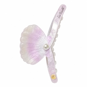 Set 12 Clești de Păr 11 cm – Clame Elegante cu Scoică și Perlă, Diverse Culori