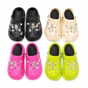 Set 12 Perechi Papuci Femei cu Aplicații Decorative, Mix Culori, Mărimi 36-41
