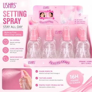Set 12 Spray de Fixare a Machiajului USHAS Stay All Day – Fixare de Lungă Durată și Efect Fresh - Img 2