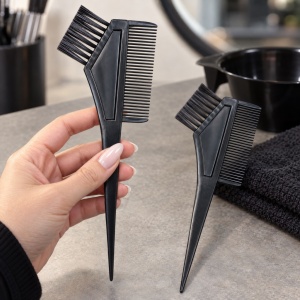 Set 2 pensule pentru vopsit părul cu pieptene, plastic negru - Img 5