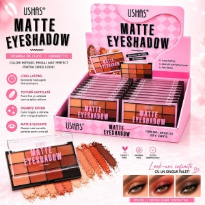 Set 24 Palete Farduri de Ochi USHAS Matte Eyeshadow – 12 Culori Mate, Pigmentare Intensă - Img 2