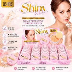 Set 24 Pudră Translucidă Matifiantă USHAS Shiny Powder – Fixare Perfectă și Finisaj Natural - Img 2