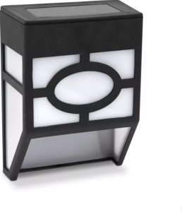 Set 4 lumini solare LED pentru gard, plastic negru, exterior - Img 3