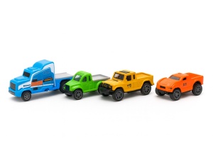 Set Camion Transportor cu Masinute , Racing Series Alloy Car, 1:42, pentru copii 3+ - Img 2