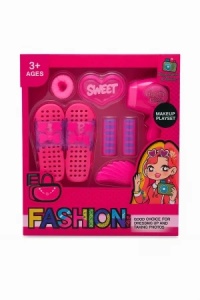 Set Fashion Makeup Playset pentru Fetite – Papuci, Uscator Jucarie si Accesorii, 25.5x19.5 cm, 3+