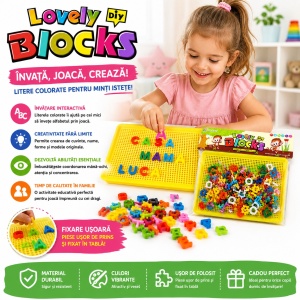 Tabla Galbenă Educativă cu Litere pentru Copii – Joc Creativ de Învățare - Img 2