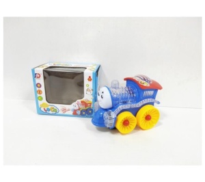 Tren electric de jucarie colorat cu lumini si sunete, cod model 688