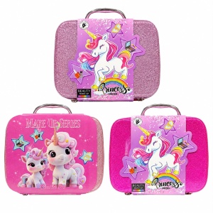 Trusă de Machiaj pentru Copii Unicorn Princess în Geantă, Model Aleatoriu, Set Cosmetic 3+ Ani