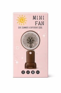 Ventilator portabil mini cu suport, USB, 3 viteze, design floral, alb - Img 2