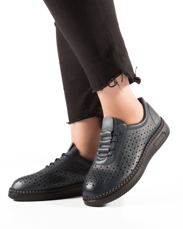 Pantofi dama casual Bleumarin din Piele Ecologica Dtt - Img 5