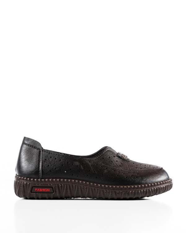 Pantofi dama casual Negri din Piele Ecologica Dzan - Img 4