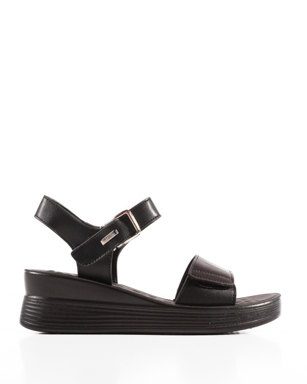 Sandale dama cu Platforma Negre din Piele Ecologica Ione - Img 5