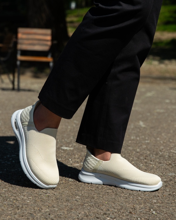 Sneakers dama Bej din Textil Uana - Img 2