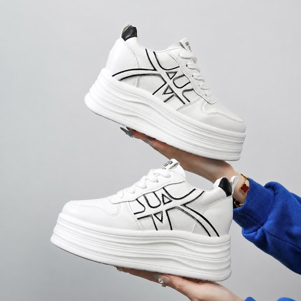 Sneakers dama cu platforma Albi Negri din piele Ecologica Pllf - Img 2