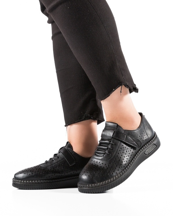 Pantofi dama casual Negri din Piele Ecologica Dra - Img 2