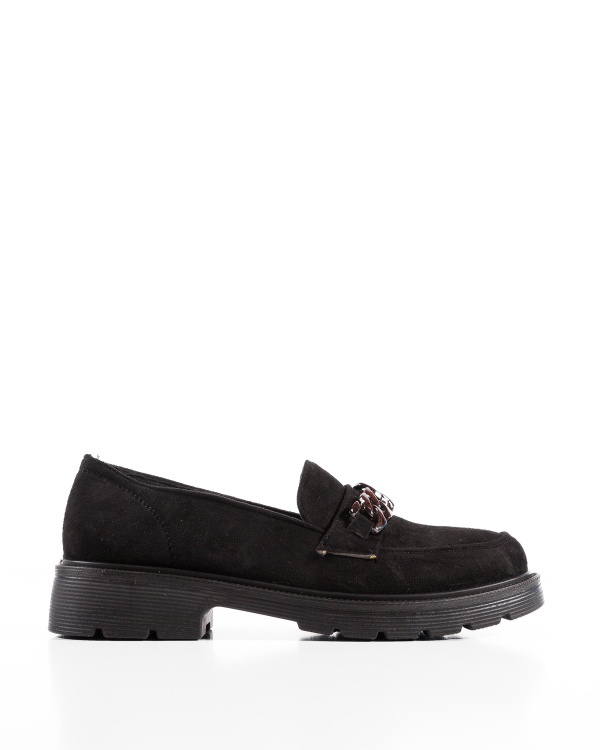Pantofi dama casual Negri din Piele intorsa Ecologica Qina - Img 4