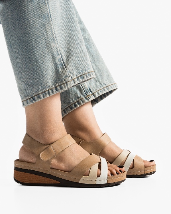 Sandale dama Khaki din Piele Ecologica Elo - Img 2