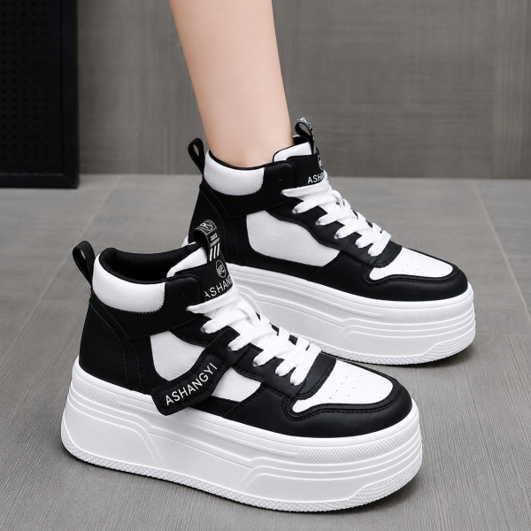 Sneakers dama cu platforma Negri din piele Ecologica Ploo - Img 4